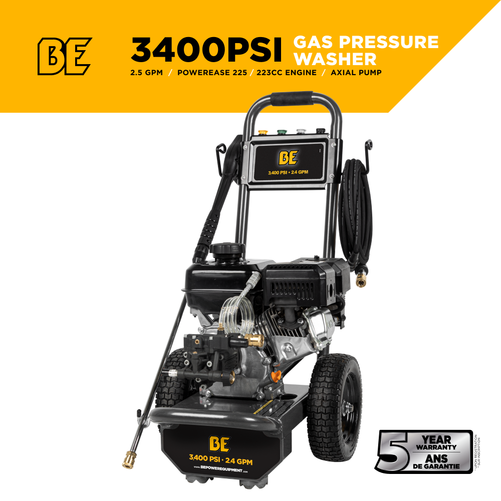 3400PSI 2.5GPM Cold Water Gas Pressure Washer - B3475PX