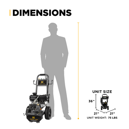 3400PSI 2.5GPM Cold Water Gas Pressure Washer - B3475PX