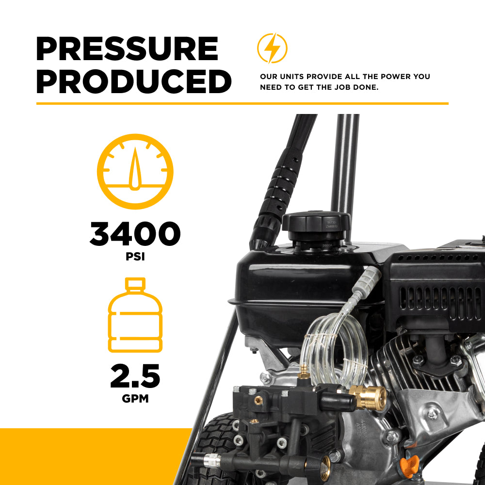 3,400 PSI 2.5 GPM Cold Water Gas Pressure Washer - B3475PX