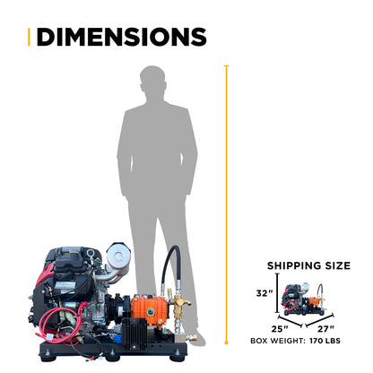 3,500 PSI 8.0 GPM Gas Powered Gear Driven Pressure Washer with a 688cc Honda GX690 engine and CP Pump