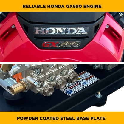3,500 PSI 8.0 GPM Gas Powered Gear Driven Pressure Washer with a 688cc Honda GX690 engine and CP Pump