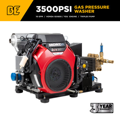 3,500 PSI 10.0 GPM Truck Mount Cold Water Gas Pressure Washer - B3528HETBGS