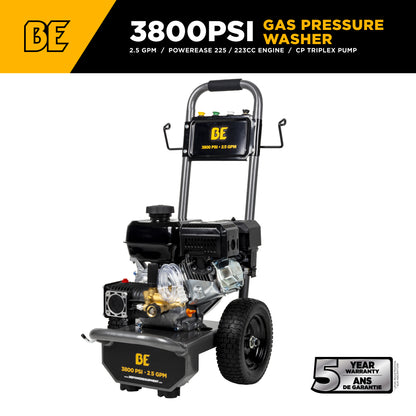 3,800 PSI 2.5 GPM Cold Water Gas Pressure Washer - B3875PA