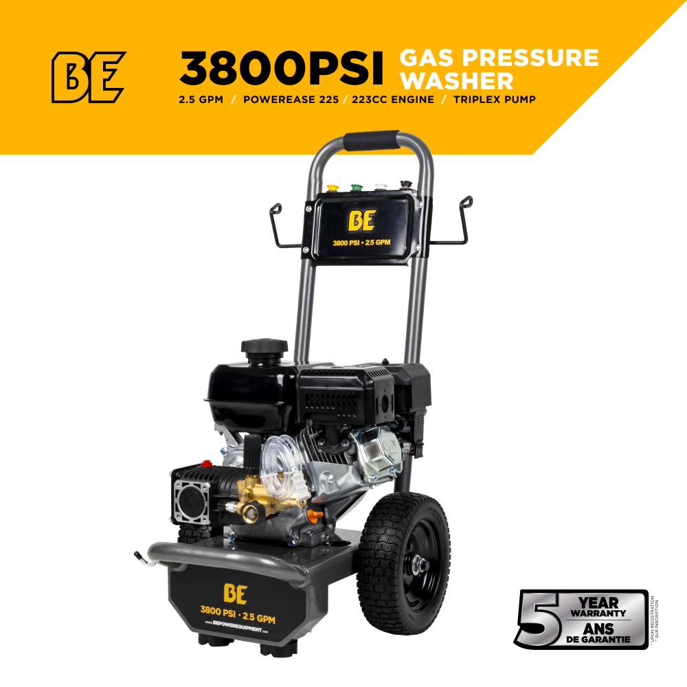 3800PSI 2.5 GPM Cold Water Gas Pressure Washer - B3875PA