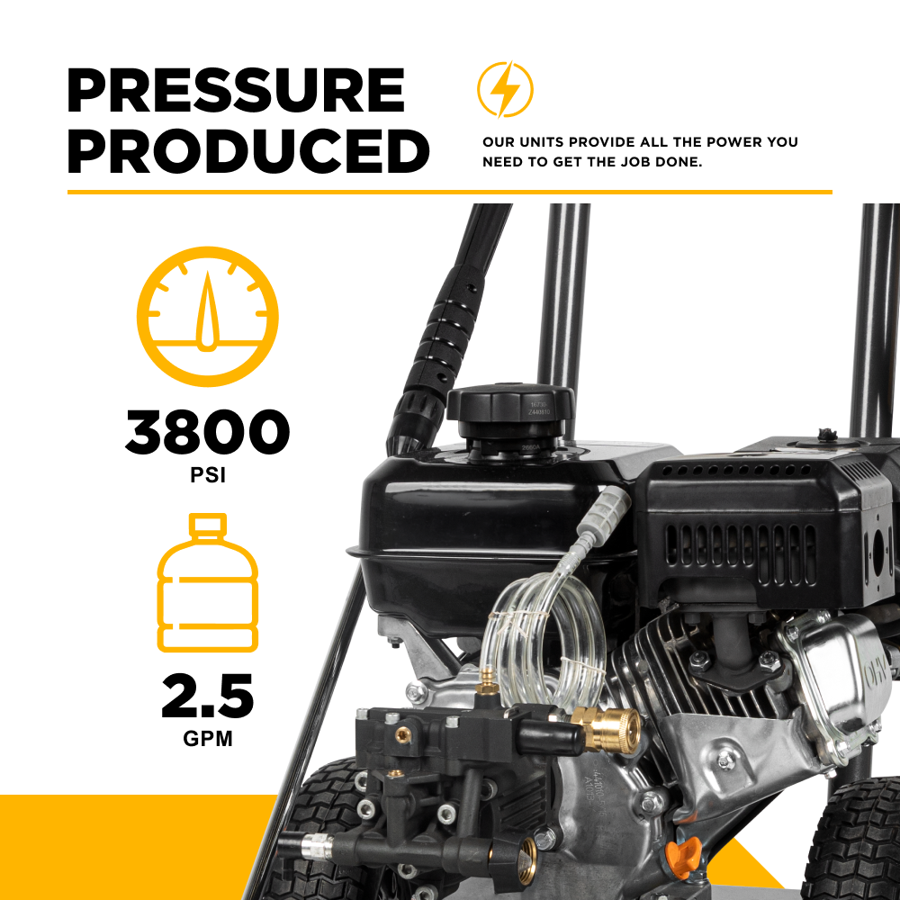 3800PSI 2.5 GPM Cold Water Gas Pressure Washer - B3875PA