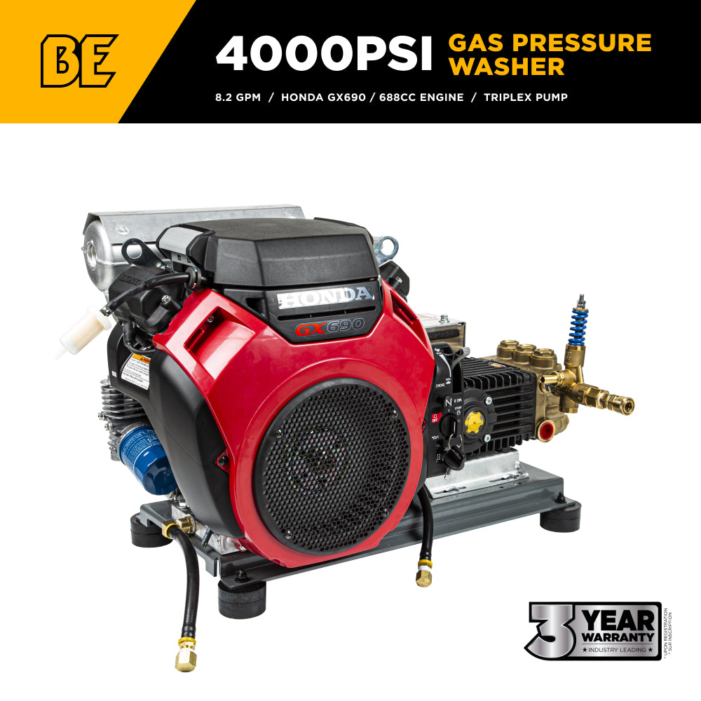 4,000 PSI 8.2 GPM Cold Water Gas Pressure Washer - B4024HETBGS
