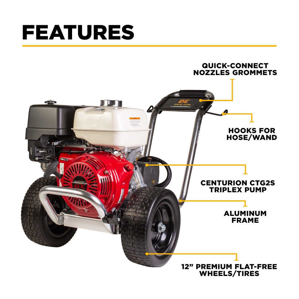 4,200 PSI 4.2 GPM Cold Water Gas Pressure Washer with Honda GX390