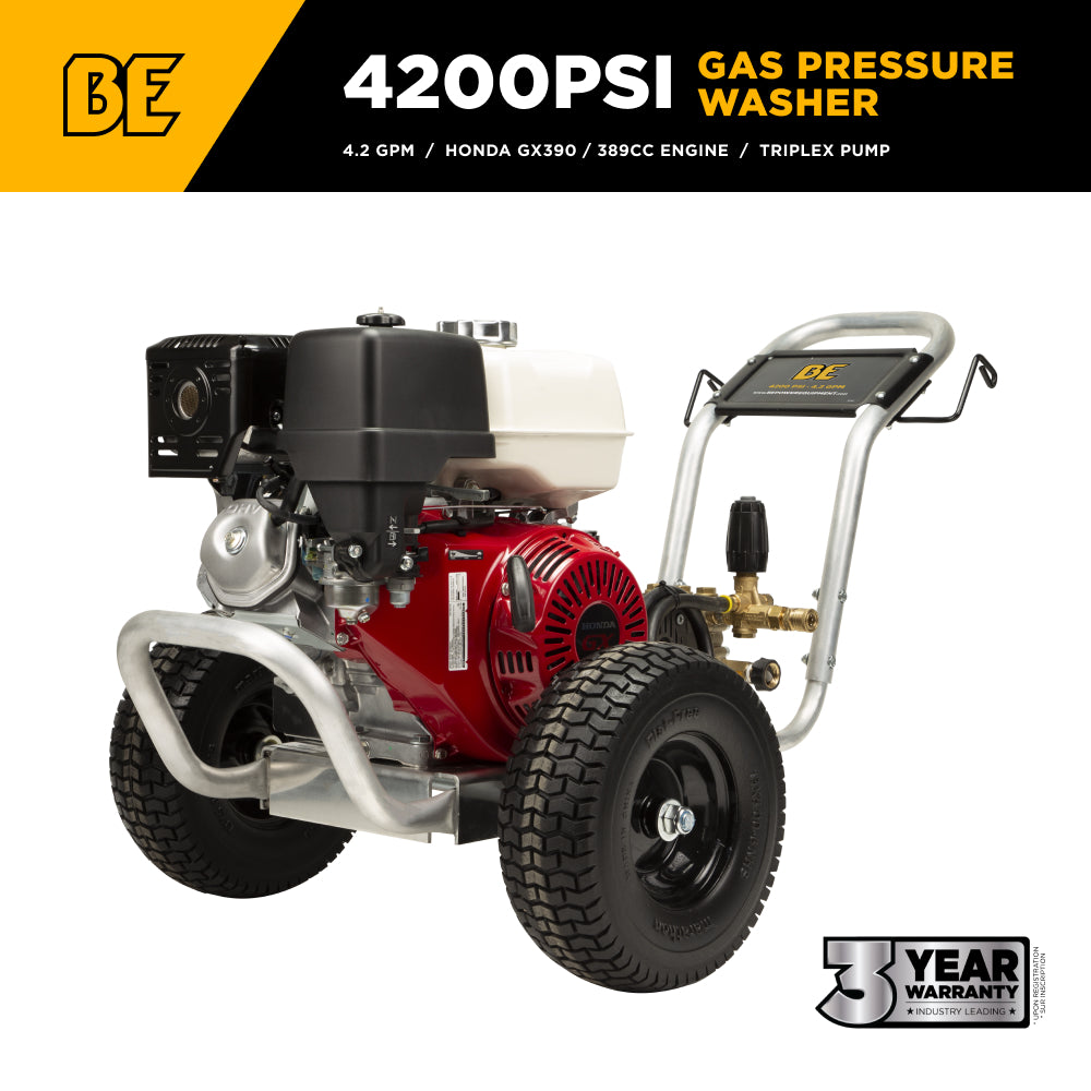 4,200 PSI 4.2 GPM Cold Water Gas Pressure Washer - B4213HABCS – BE