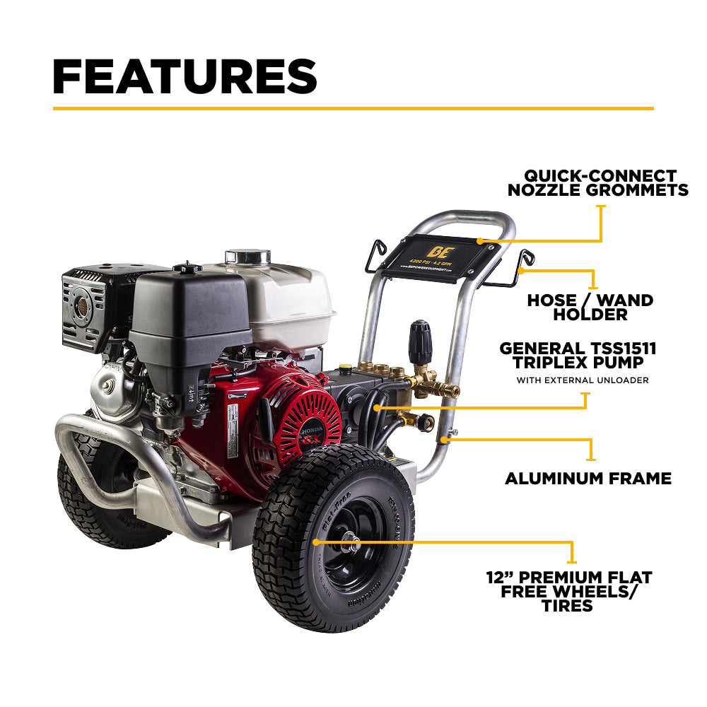 4,200 PSI 4.2 GPM Cold Water Gas Pressure Washer - B4213HABGS