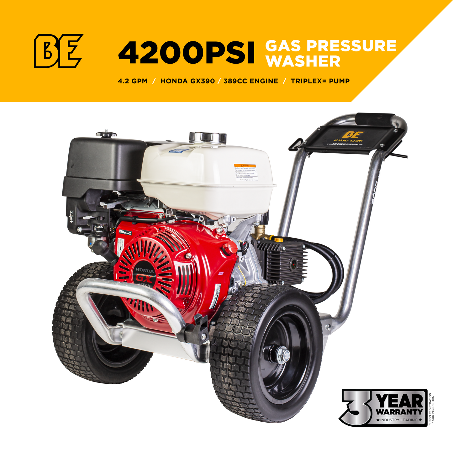 4,200 PSI 4.2 GPM Cold Water Gas Pressure Washer - B4213HACS
