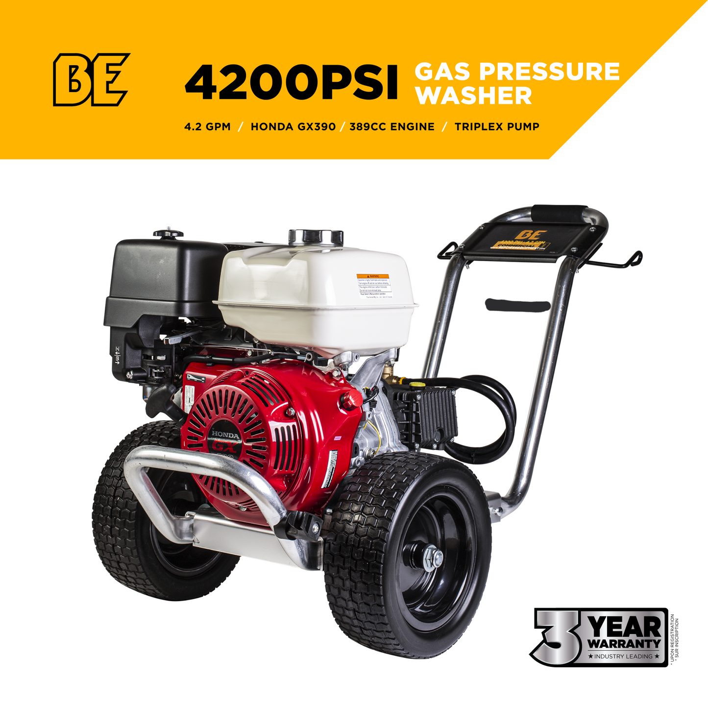 4,200 PSI 4.2 GPM Cold Water Gas Pressure Washer - B4213HAGS