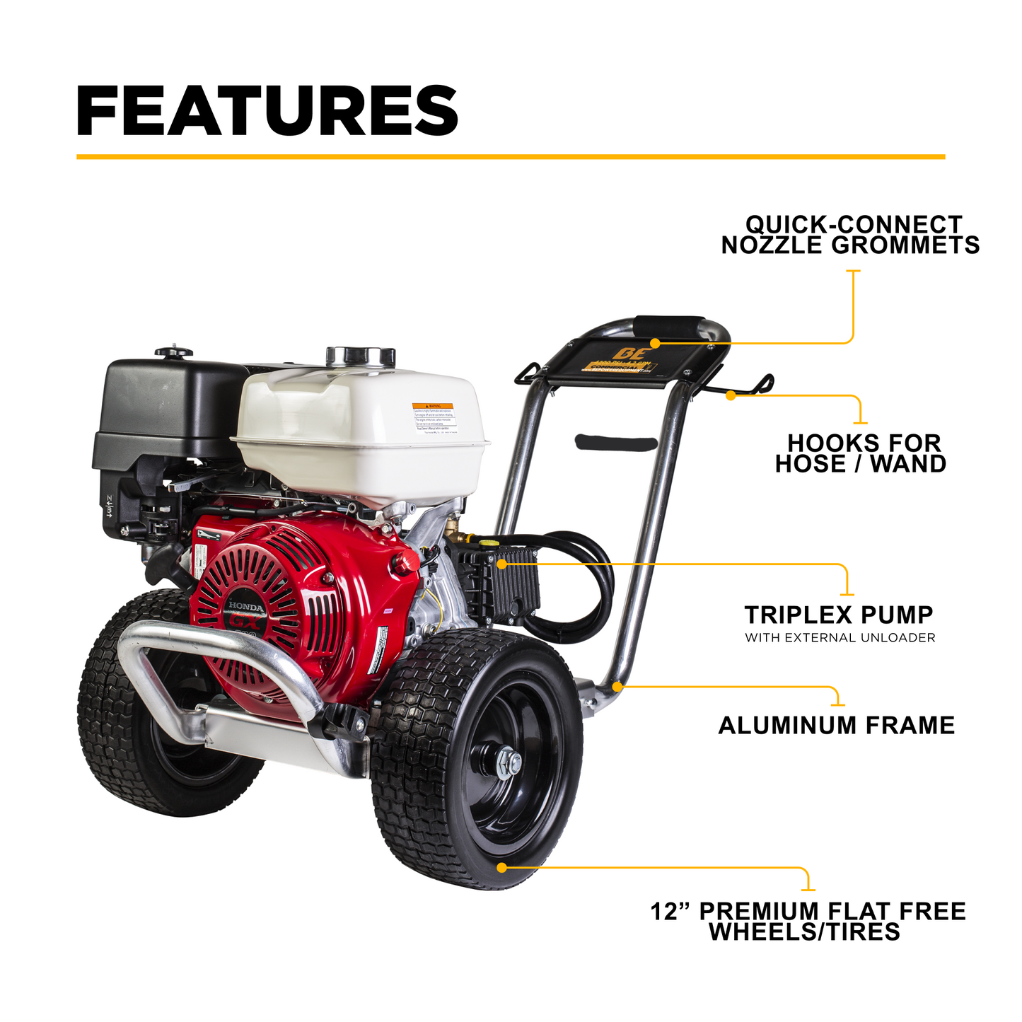 4200PSI 4.2GPM Cold Water Gas Pressure Washer - B4213HAGS