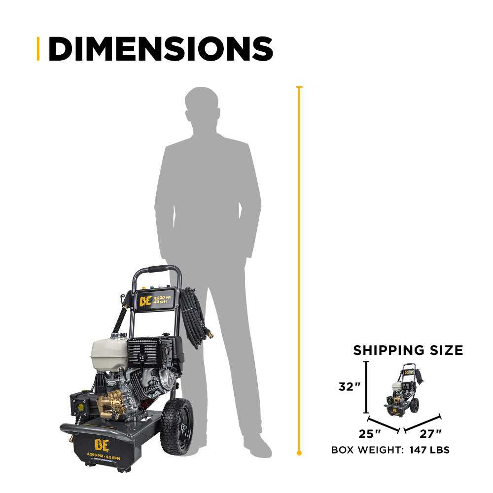 4,200 PSI 4.2 GPM Cold Water Gas Pressure Washer - B4213HA