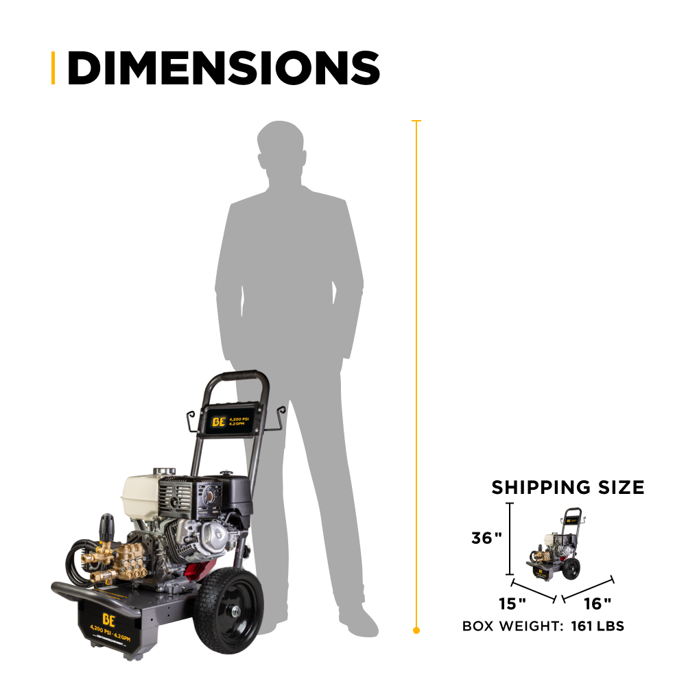 4,200 PSI 4.2 GPM Cold Water Gas Pressure Washer - B4213HA