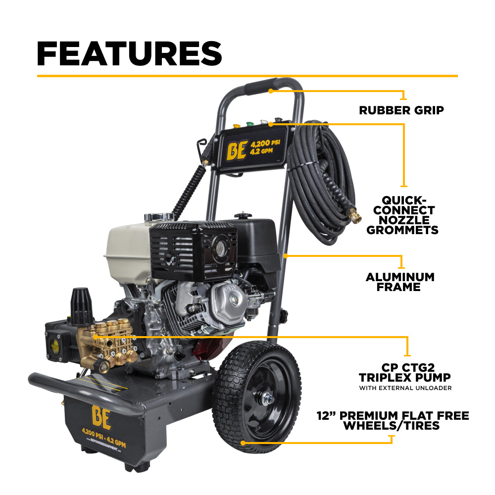 4,200 PSI 4.2 GPM Cold Water Gas Pressure Washer - B4213HA
