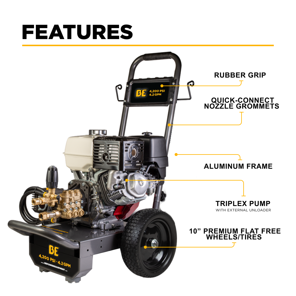 4,200 PSI 4.2 GPM Cold Water Gas Pressure Washer - B4213HA