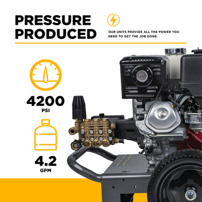 4,200 PSI 4.2 GPM Cold Water Gas Pressure Washer - B4213HA