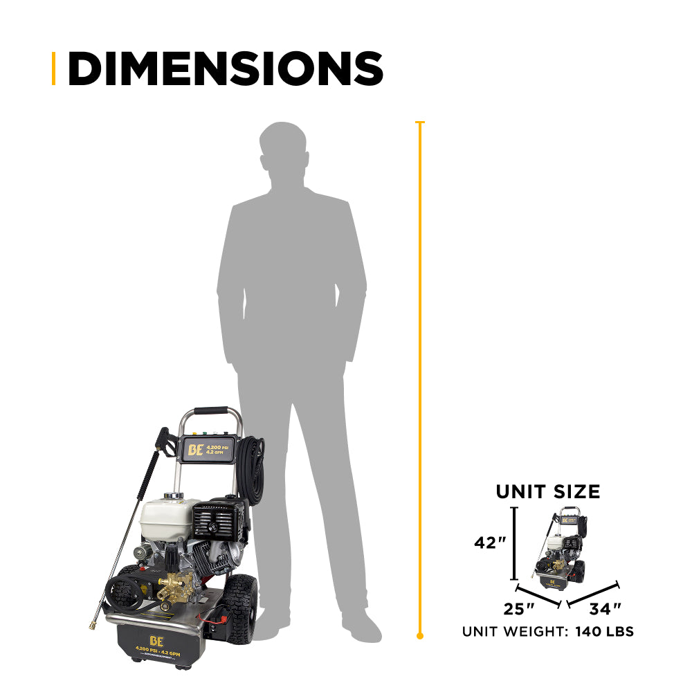 4,200 PSI 4.2 GPM Cold Water Gas Pressure Washer - B4213HESAS