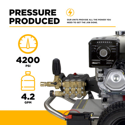 4,200 PSI 4.2 GPM Cold Water Gas Pressure Washer - B4213HESAS