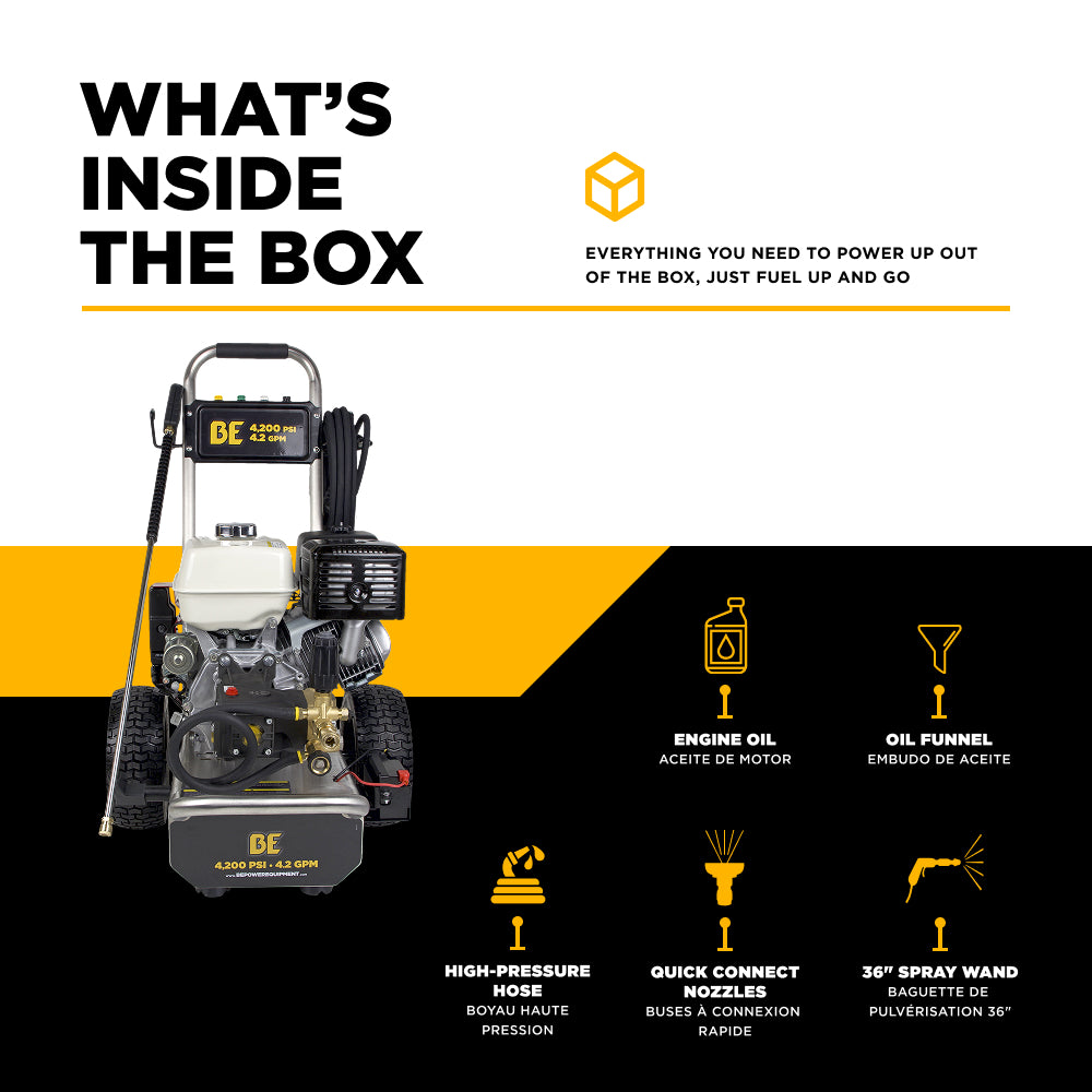 4,200 PSI 4.2 GPM Cold Water Gas Pressure Washer - B4213HESAS