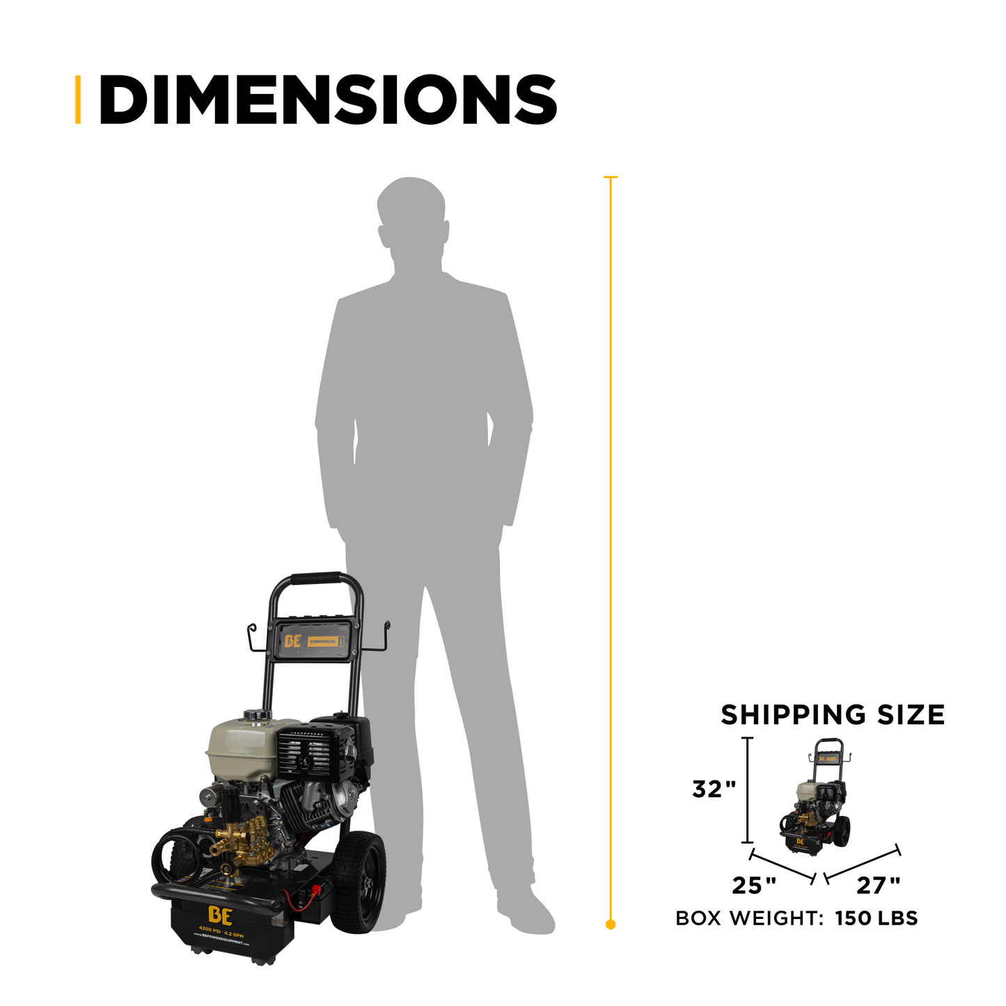 4200PSI 4.2GPM Cold Water Gas Pressure Washer - B4213HESCS