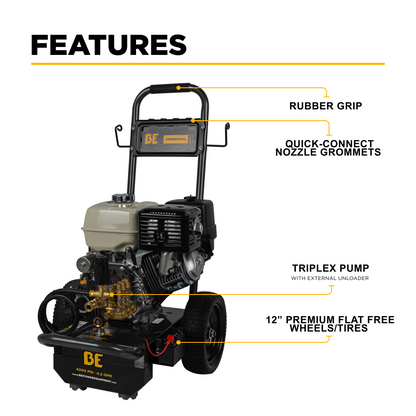 4200PSI 4.2GPM Cold Water Gas Pressure Washer - B4213HESCS