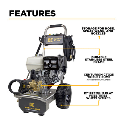 4,200 PSI 4.2 GPM Cold Water Gas Pressure Washer - B4213HSAS