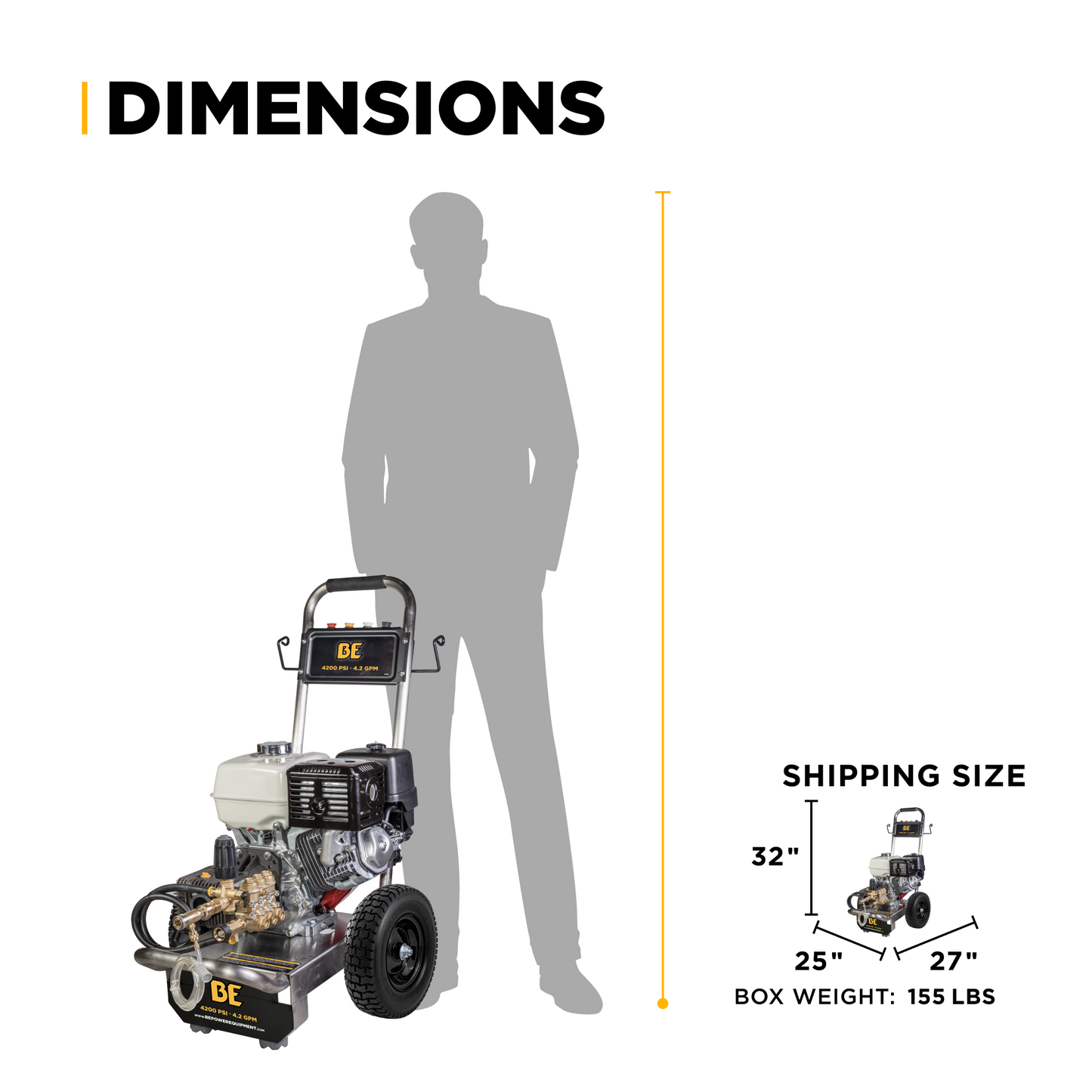 4200PSI 4.2GPM Cold Water Gas Pressure Washer - B4213HSCS