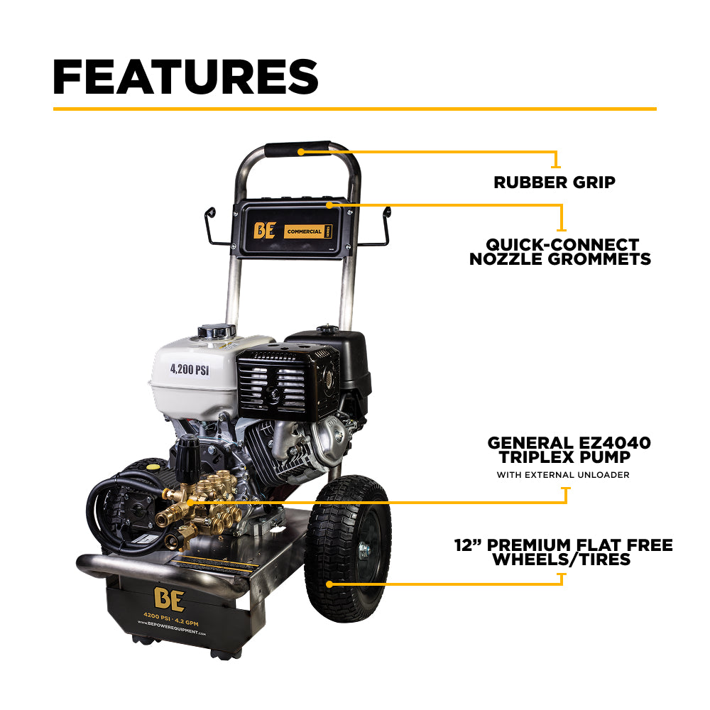 4,200 PSI 4.2 GPM Cold Water Gas Pressure Washer - B4213HSGS