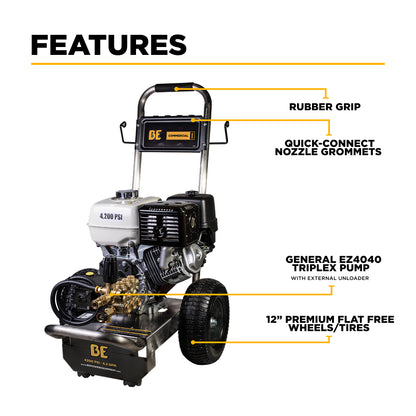 4,200 PSI 4.2 GPM Cold Water Gas Pressure Washer - B4213HSGS