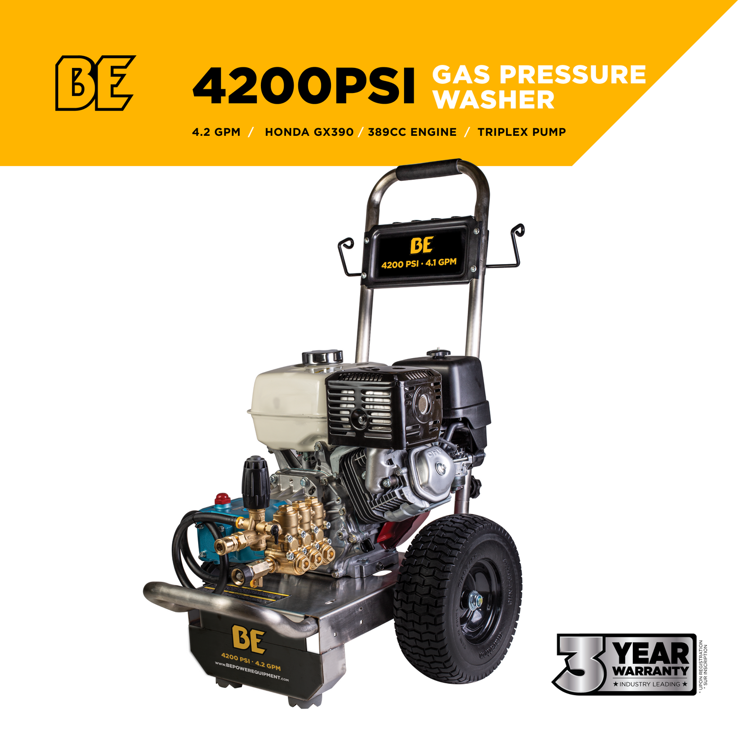 4200PSI 4.2GPM Cold Water Gas Pressure Washer - B4213HSJS