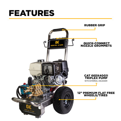 4,200 PSI 4.2 GPM Cold Water Gas Pressure Washer - B4213HSJS