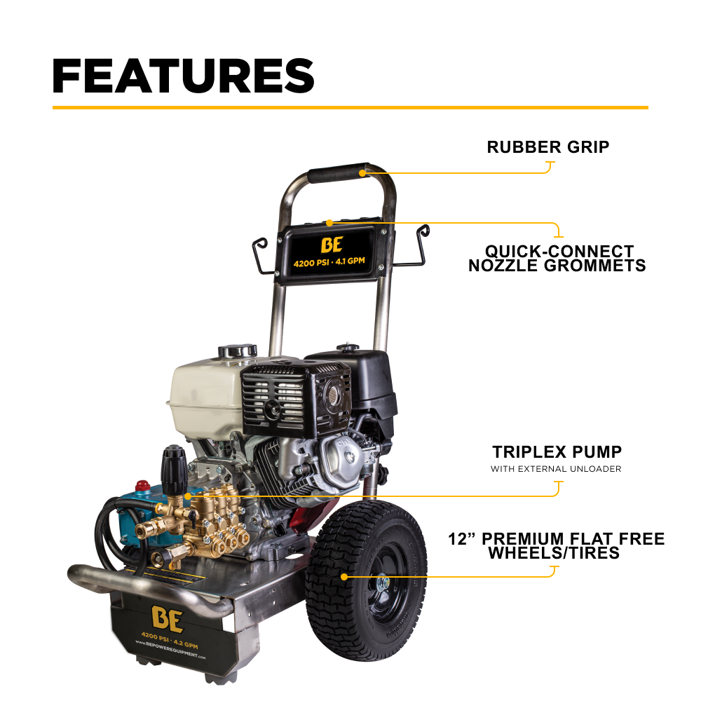 4,200 PSI 4.2 GPM Cold Water Gas Pressure Washer - B4213HSJS