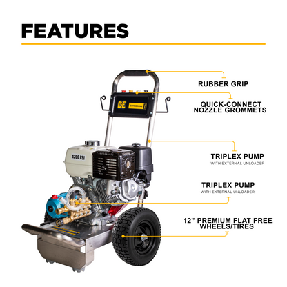 4200PSI 4.2GPM Cold Water Gas Pressure Washer - B4213HSJS