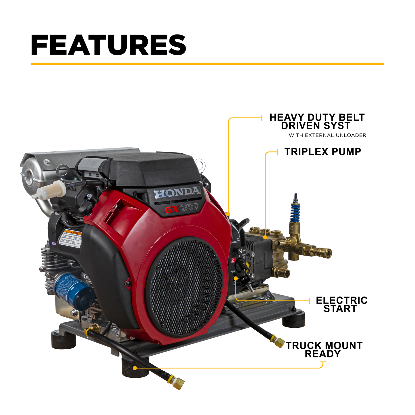 4200PSI 8.5GPM Cold Water Gas Pressure Washer - B4224HETBAS