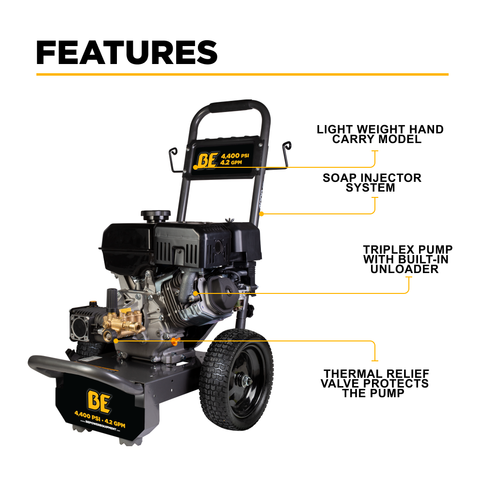 4400PSI 4.2GPM Cold Water Gas Pressure Washer - B4415PA