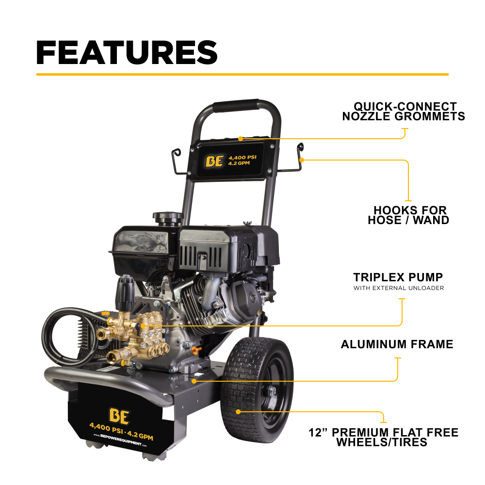 4,400 PSI 4.2 GPM Cold Water Gas Pressure Washer - B4415PCS