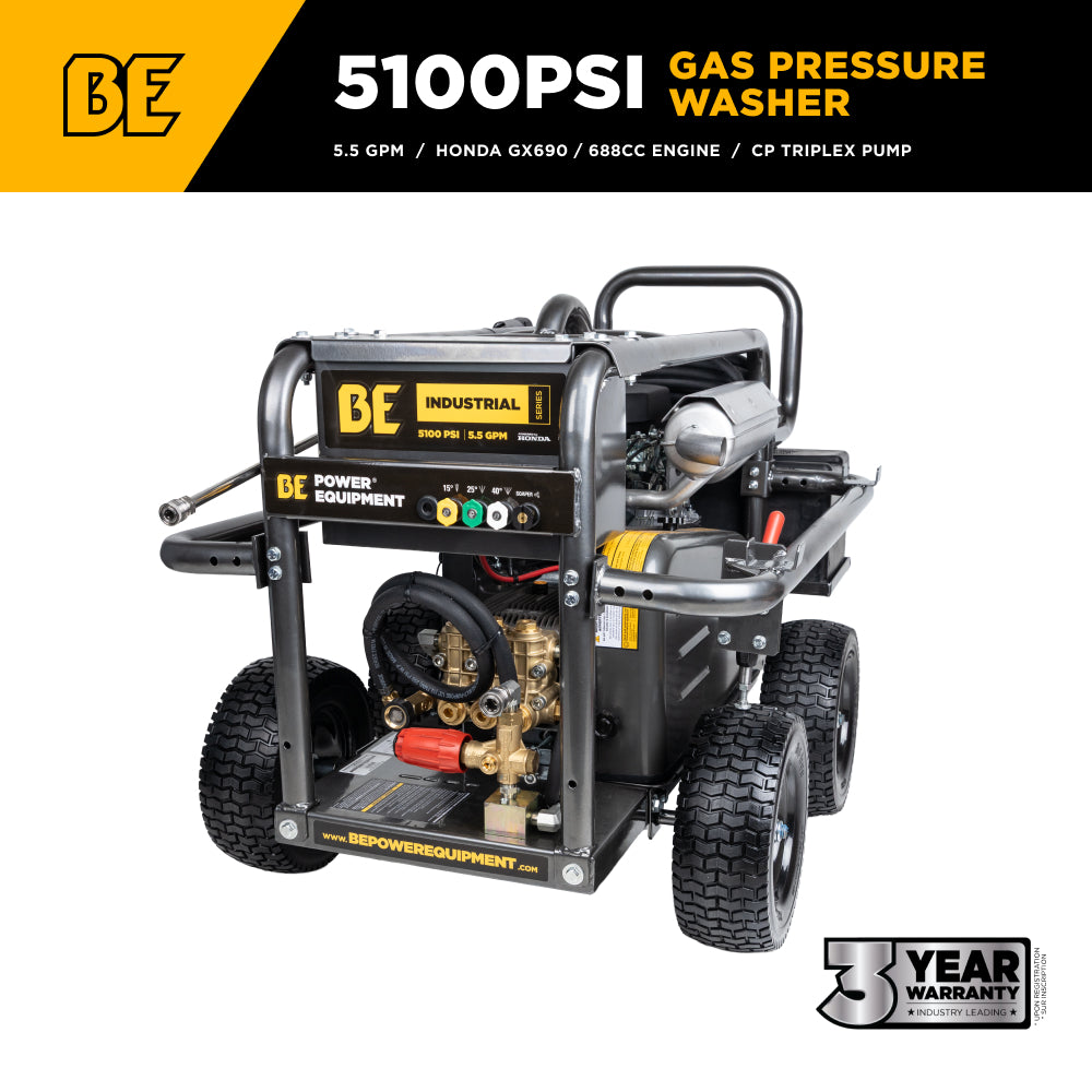 5,100 PSI 5.0 GPM Cold Water Gas Pressure Washer - B5024HEBAS