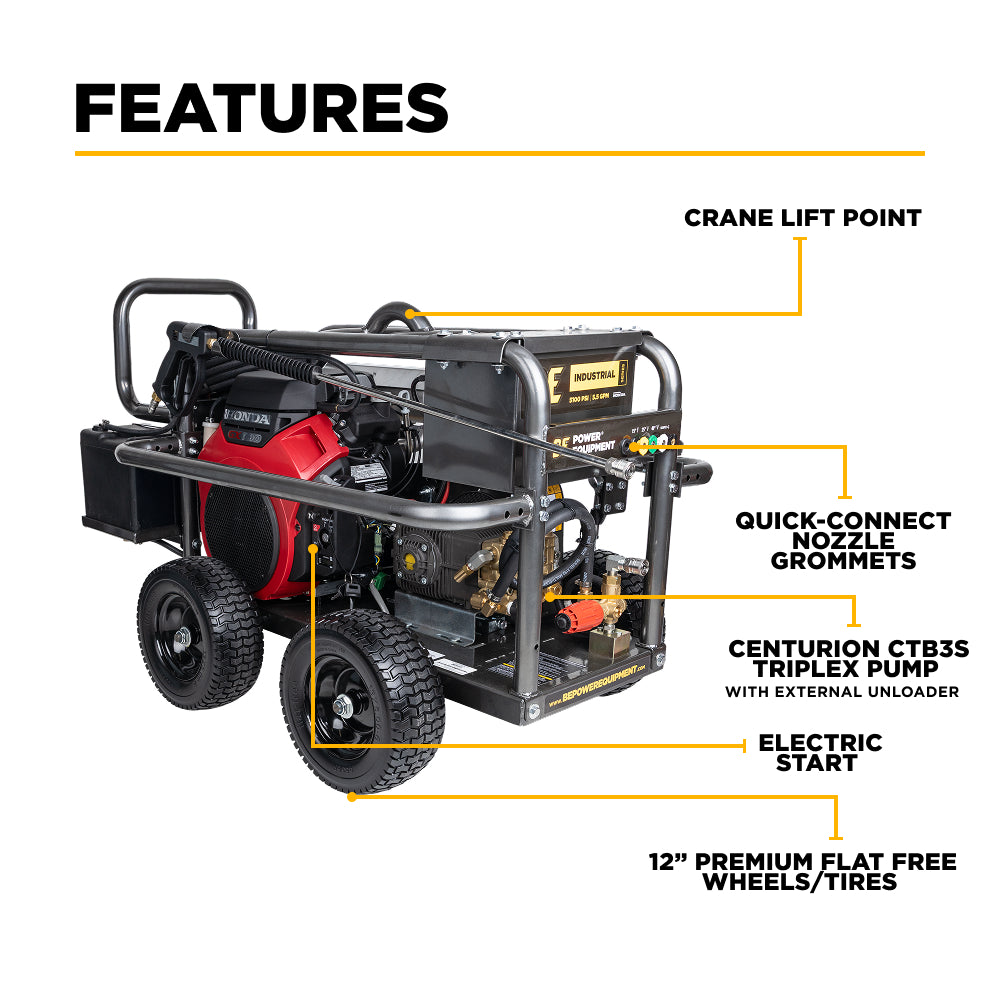 5,100 PSI 5.0 GPM Cold Water Gas Pressure Washer - B5024HEBAS
