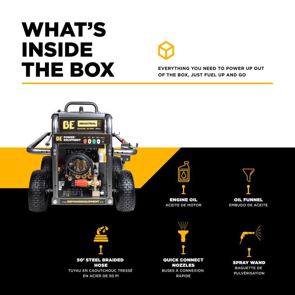 Nettoyeur haute pression à essence à eau froide 5 000 PSI, 5,0 GPM - B5024HEBAS