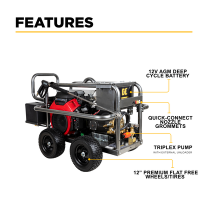 5000PSI 5.0GPM Cold Water Gas Pressure Washer - B5024HECS