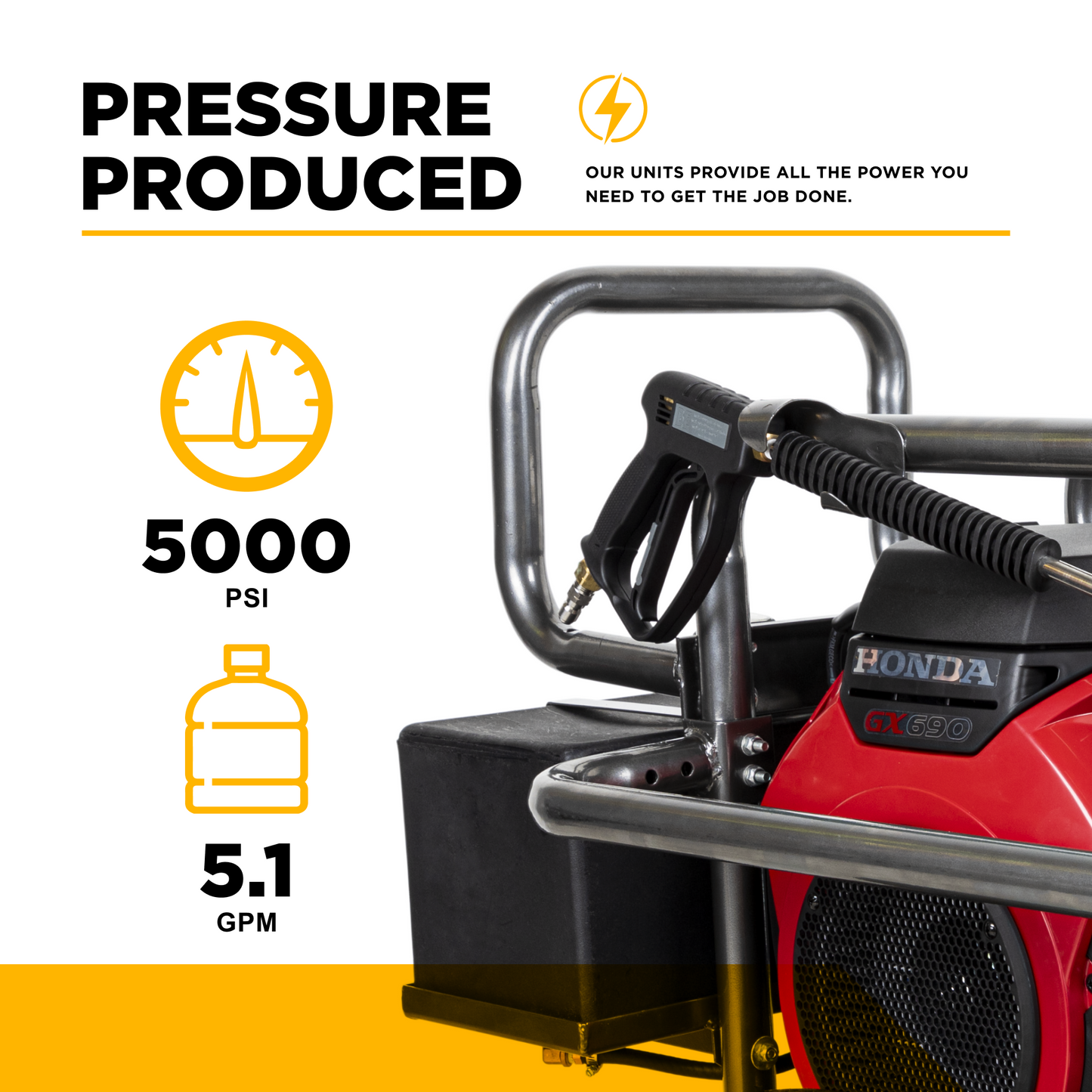 5000PSI 5.0GPM Cold Water Gas Pressure Washer - B5024HECS