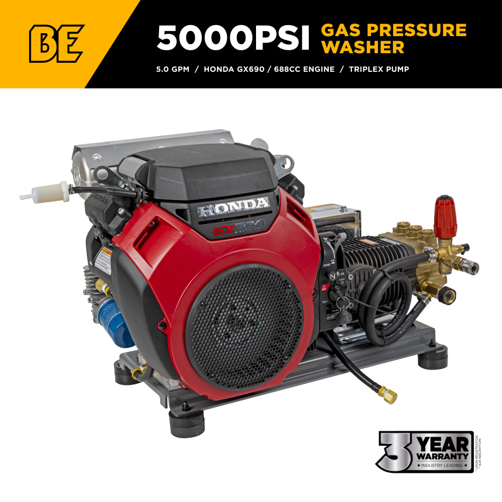 5,000 PSI 5.0 GPM Cold Water Gas Pressure Washer - B5024HTBC