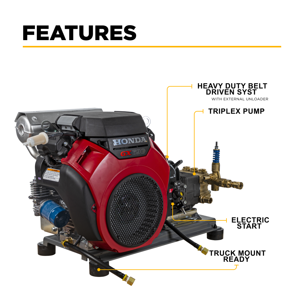 5000PSI 5.0GPM Cold Water Gas Pressure Washer - B5024HTBC