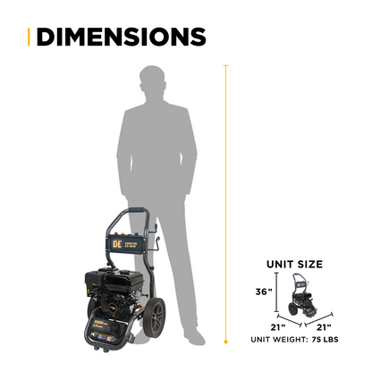 3200PSI 2.5GPM Cold Water Gas Pressure Washer - BE327PX