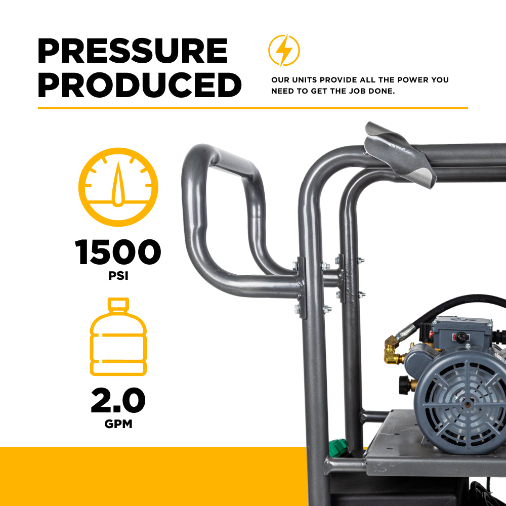 1,500 PSI 2.0 GPM Hot Water Pressure Washer with TechTop Motor and AR Triplex Pump - HW152EA