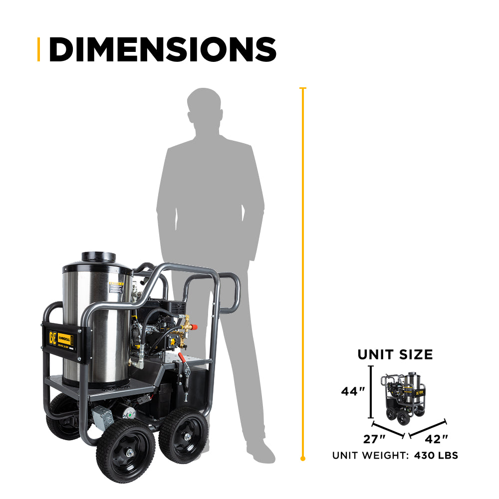 2,700 PSI - 3.0 GPM Hot Water Pressure Washer with Vanguard 200 Engine and AR Triplex Pump - HW2765VA