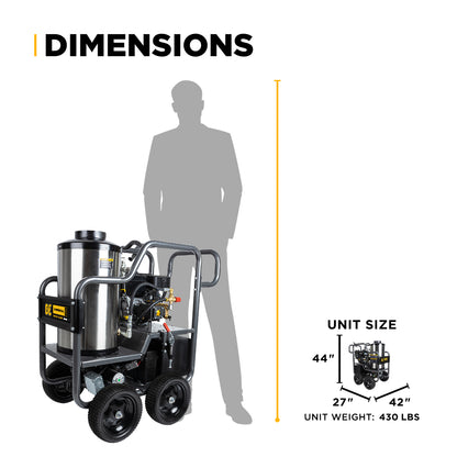 2,700 PSI - 3.0 GPM Hot Water Pressure Washer with Vanguard 200 Engine and AR Triplex Pump - HW2765VA
