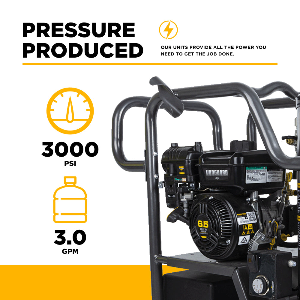 2,700 PSI - 3.0 GPM Hot Water Pressure Washer with Vanguard 200 Engine and AR Triplex Pump - HW2765VA