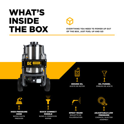2,700 PSI - 3.0 GPM Hot Water Pressure Washer with Vanguard 200 Engine and AR Triplex Pump - HW2765VA